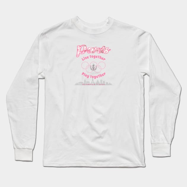 Paris Live Together Play Together Long Sleeve T-Shirt by Oaktree Studios